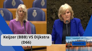 Keijzer (BBB) VS Dijkstra: "Schattig dat een D66'er u moet VERDEDIGEN omdat u GEEN antwoorden heeft"