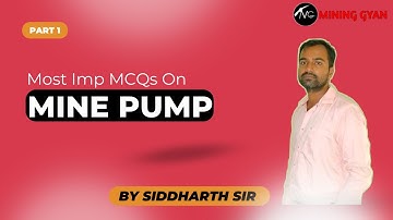 MS OM Live Course/Part 1: MCQs On Mine Pump by Siddharth Sir