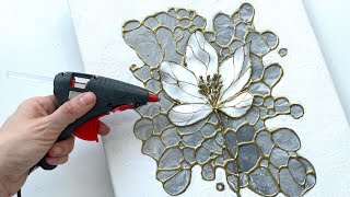 Hot glue gun fluidart flower first part painting tutorial step by step