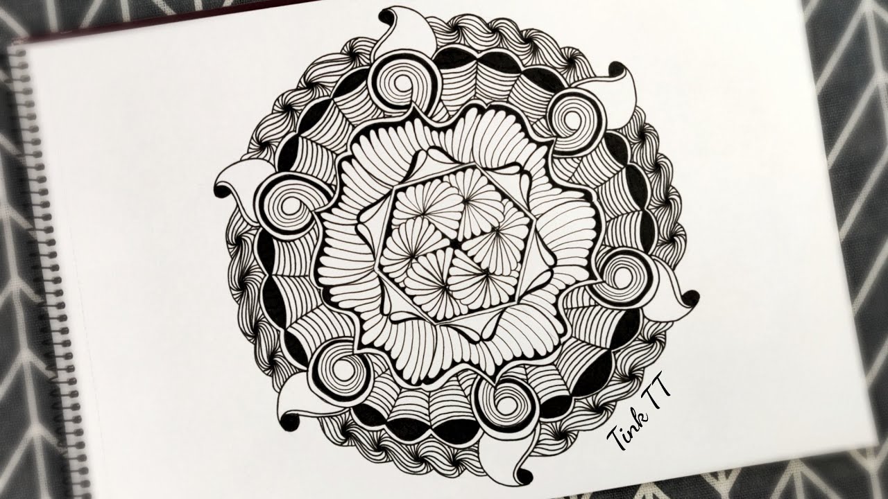Zentangle Inspired Mandala 2 (Pt 1) 禅绕曼陀罗- YouTube