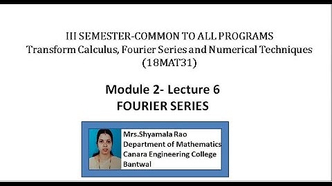 VTU TFN 18MAT31 M2 L6 FOURIER SERIES - PROBLEMS