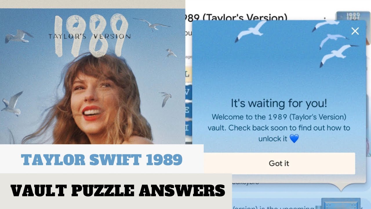 All Taylor Swift 1989 Vault Puzzle Answers, Taylor Swift 1989 Version - News