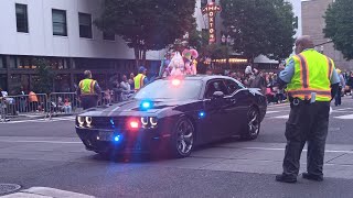 Unmarked Cop starting the Portland Starlight parade (WITH SIRENS) (6/1/24)