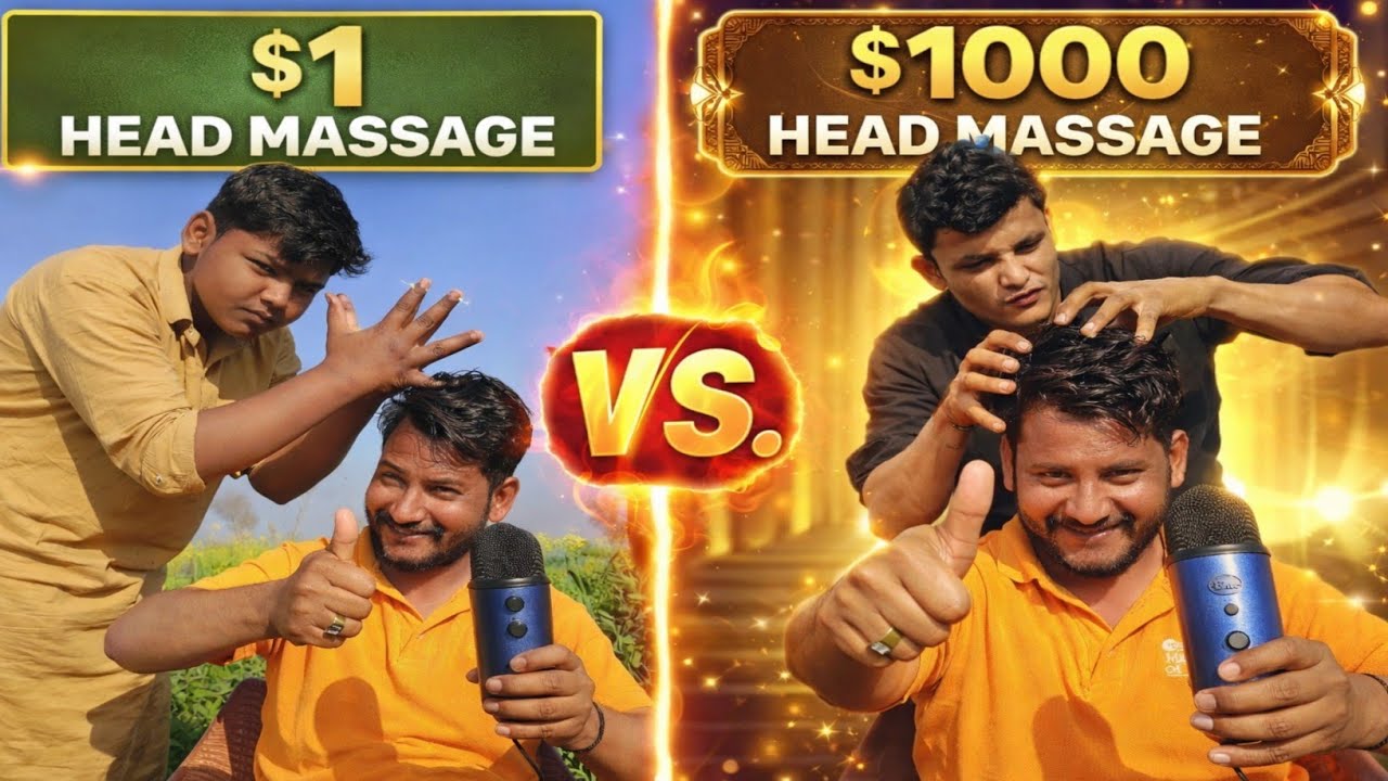 $1 Head Massage VS $1000 Head Massage [ASMR] || Indian Head-Massage