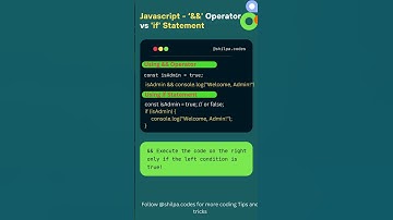 JS Tip: Use && operator over if for one-liners. #coding #javascriptdev #angular #javascript #jstips