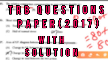 TRB polytechnic exam previous year  solved questions in civil 2017|solutions explanation|