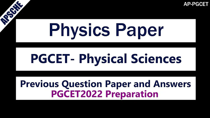 APSCHE PGCET Physics previous question paper & answers appgcet Physics paper #pgcet #apsche2022 - DayDayNews