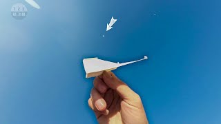 Amazing Paper Airplane Can Fly Over 23 Seconds，Cub Hanging Paper Airplane!【Paper Feijun】