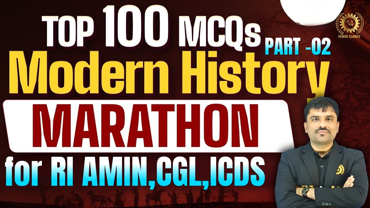 Top 100 MCQs Modern HistoryPART-02 for RI, AMIN, CGL & ICDS 2025-26|MostImportantQuestionsby KDS Sir