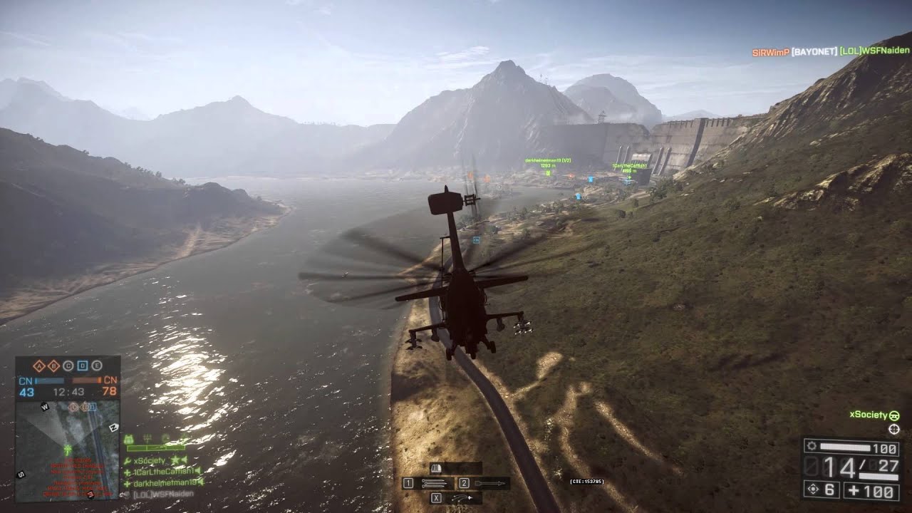 BF4 - CTE New Attack Helicopter Physics. 60FPS