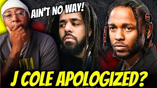 J COLE APOLOGIZED FOR DISSING KENDRICK LAMAR!