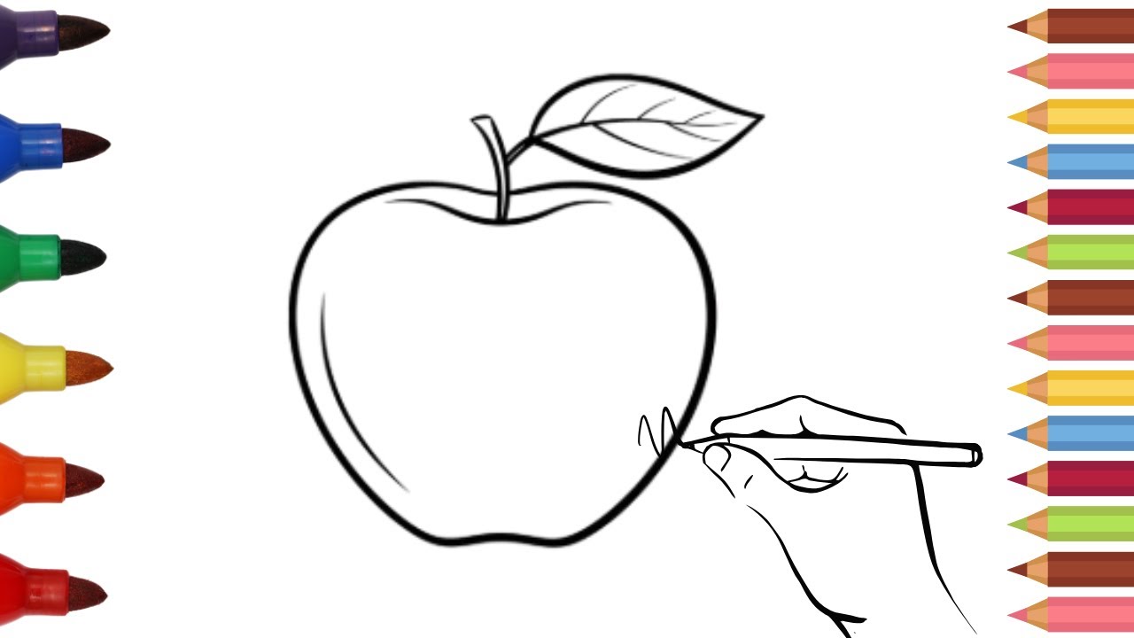 How To Draw cute Apple Drawing, Painting & Coloring For Kids and Toddlers_ 🎨🌈 @TenMinuteDrawing
