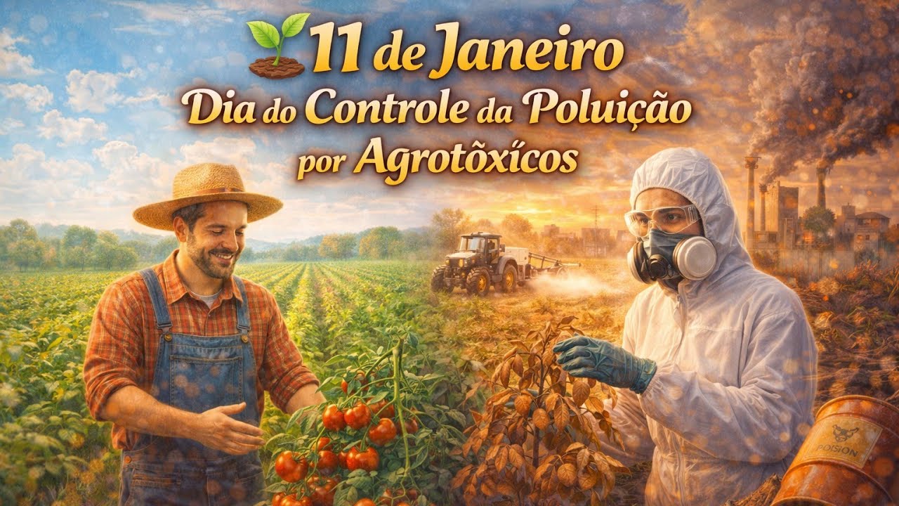 🌱 11 de Janeiro | Dia do Controle da Poluição por Agrotóxicos 🚜🌎 Cuidando da Terra e da Saúde