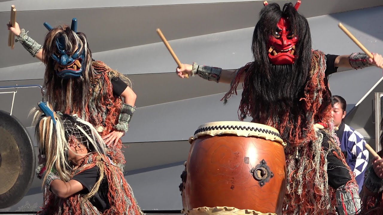 なまはげ太鼓　男鹿海洋高校大熱演！　あきた総文1000日前イベント　アゴラ広場　2023