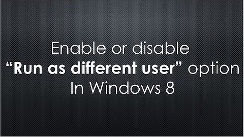 Enable “Run As Different User” For Start Screen Pinned Applications