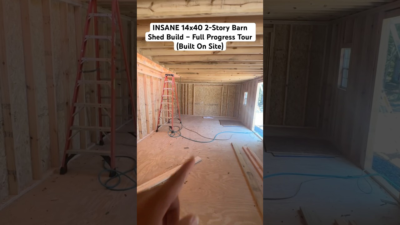INSANE 14x40 2-Story Barn Shed Build – Full Progress Tour (Built On Site)