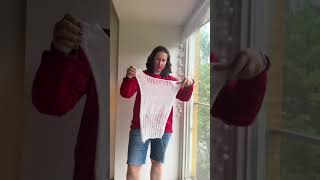 Look how weird it was before blocking! Don’t judge your knitting project before washing! #knittig