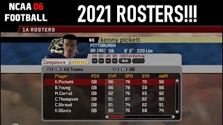 Updated 2021 Rosters for NCAA Football 06!!!