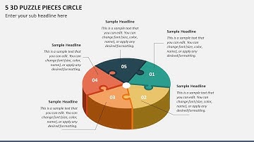 5 3D Puzzle Pieces Circle Animated Presentation