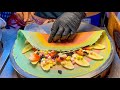 Thai Street Food - Unique Crispy Rainbow Crepe with Various Topping
