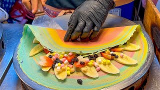 Thai Street Food - Unique Crispy Rainbow Crepe with Various Topping by Siglex 1,331 views 3 months ago 7 minutes, 13 seconds