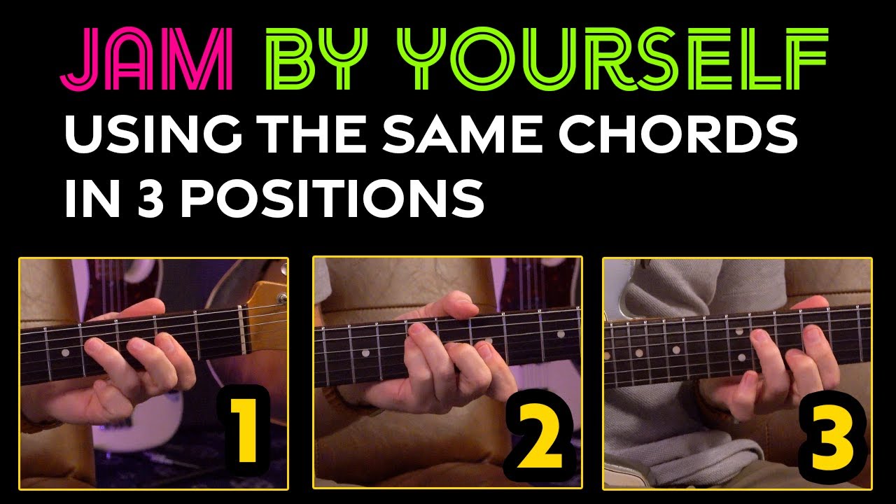 Jam by yourself using the same chords in 3 positions. Solo blues guitar lesson - EP467