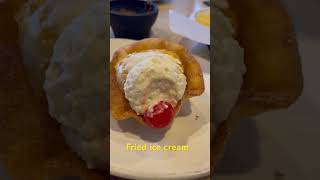 This is the fried ice cream metamorphosis from the table to the digestive system Hispanic ice cream