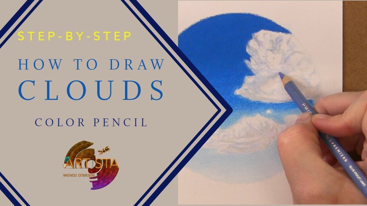 How to Draw Clouds with Colored Pencil StepByStep YouTube