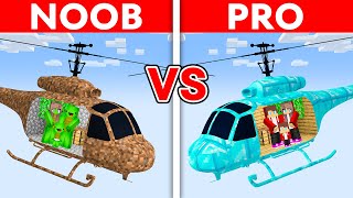 Noob vs Pro: Mikey vs JJ Family Helicopter House Build Challenge in Minecraft screenshot 3