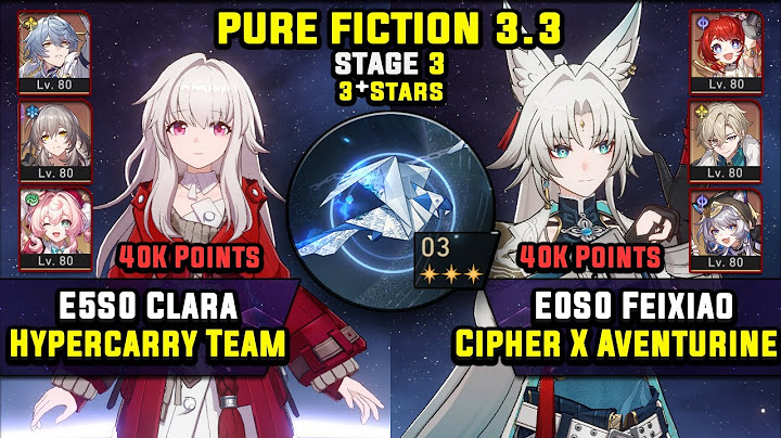 E5 Clara Carry & E0 Feixiao Carry W/ Cipher (3 Stars) Pure Fiction 3 Honkai Star Rail 3.3