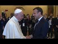 Pope Francis and French president Emmanuel Macron meet for 57 minutes