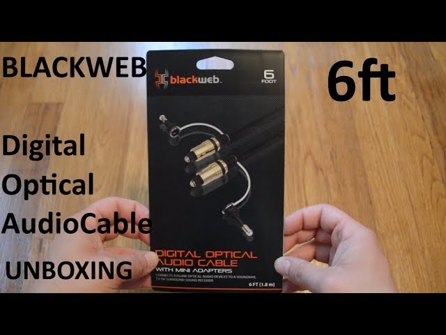 Unboxing BlackWeb 6ft Digital Optical Audio Cable With Mini Adapters