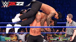 Brock Lesnar 2 on 1 Handicap MATCH SMACKDOWN - WWE 2K22 Gameplay HD