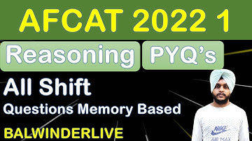 Afcat 1 2022 Exam | Afcat Reasoning Questions | Afcat Paper Previous year Reasoning Questions