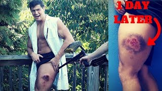 Обложка Shot 21 Times In The SAME SPOT With Rubber Paintballs Crazy Painful Paintball Guns Experiment Скачать Shot 21 Times In The SAME SPOT With Rubber Paintballs Crazy Painful Paintball Guns Experiment