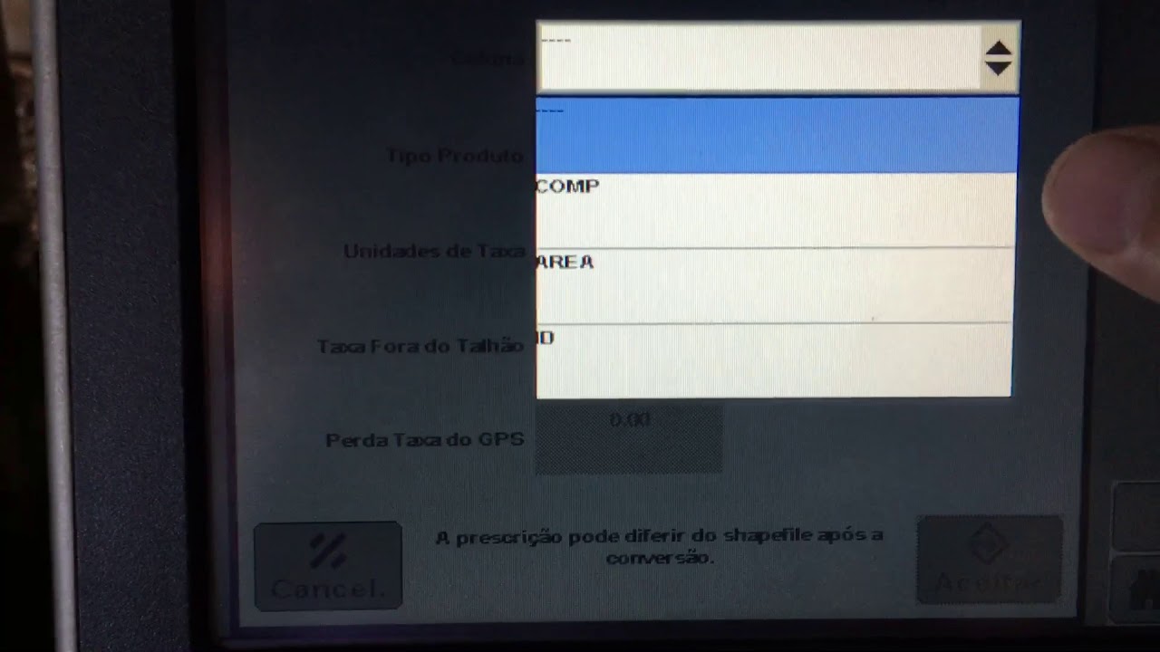 John Deere GPS 2630 Mapas de prescrição