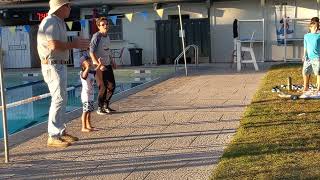Novice Group Jake Leading The Cheer Before Swim Practice. Victory Aquatics.