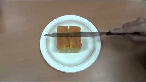 Cut a cake into 8 equal pieces