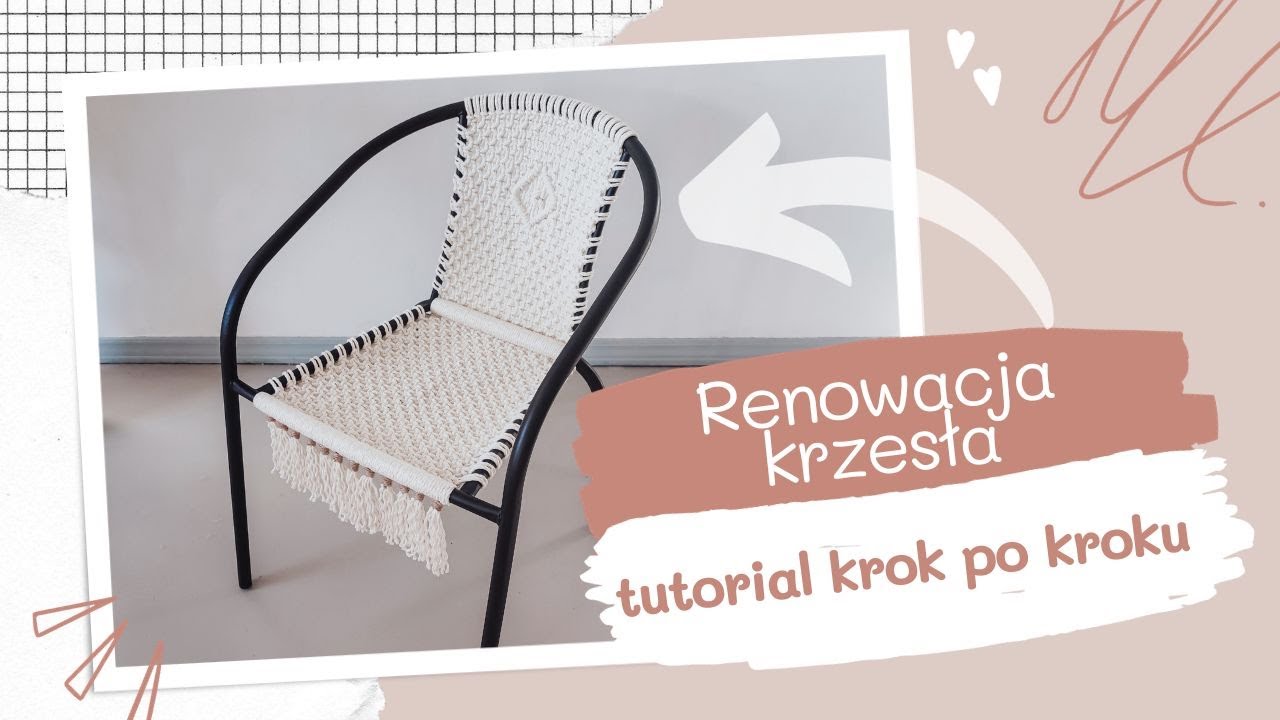 Renowacja krzesła ze sznurka - krok po kroku |makramowe krzesło DIY|