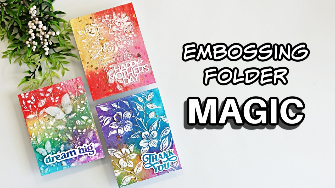 Embossing Folder Technique for Cardmaking | Distress Oxide Ink and Heat Embossing