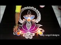 Latest Diwali Diya rangoli with Lotus and kolam designs 2018 || Deepavali muggulu