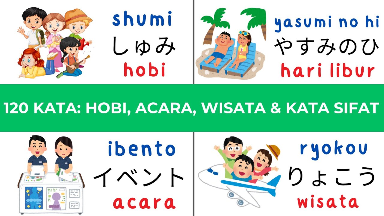 Kosakata Hobi, Acara, Wisata dan Kata Sifat #kotoba   #bahasajepang