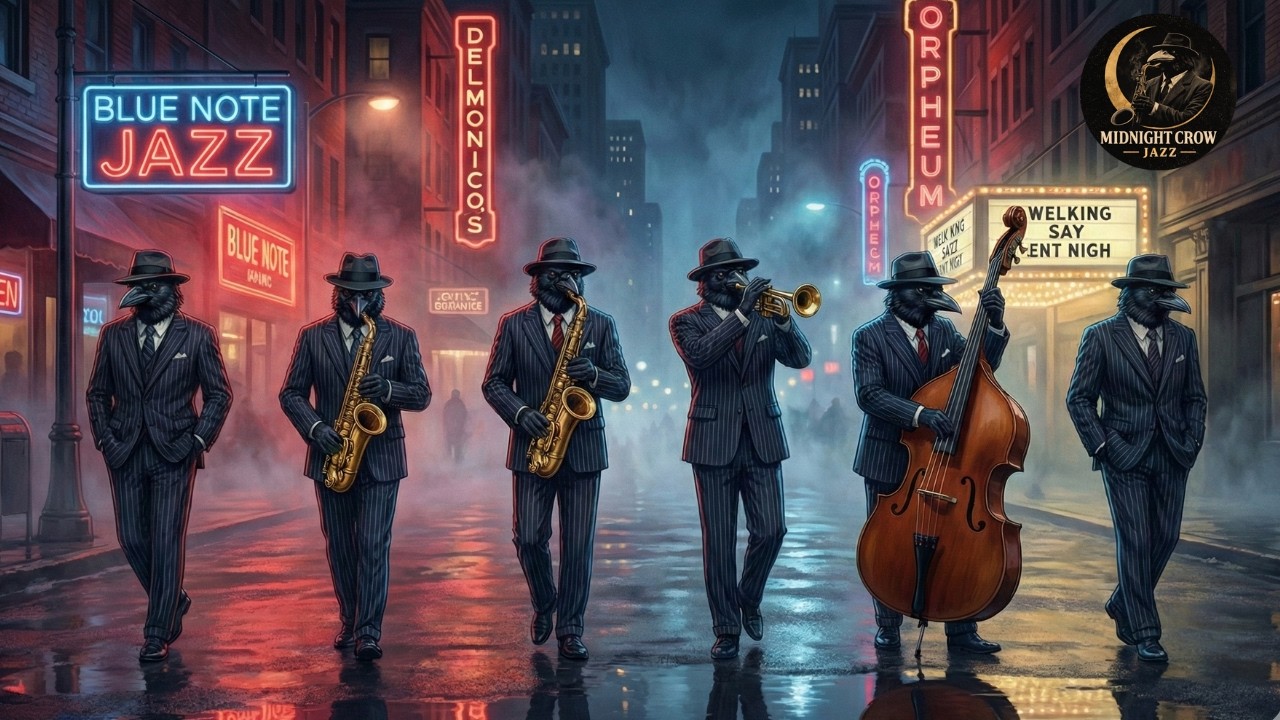 Enjoy the groove of the Midnight Crows under the city’s neon lights — Jazz for night focus