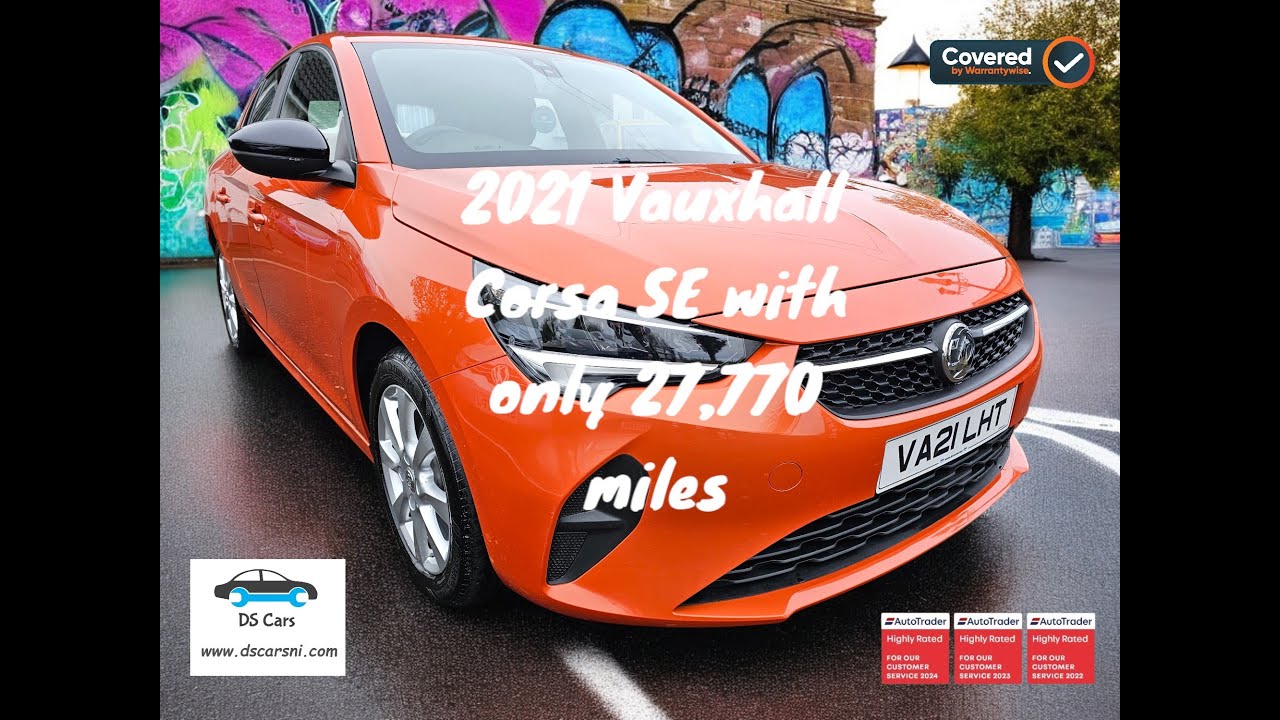 2021 Vauxhall Corsa SE with 27,700 miles. Full Auto LED Headlights