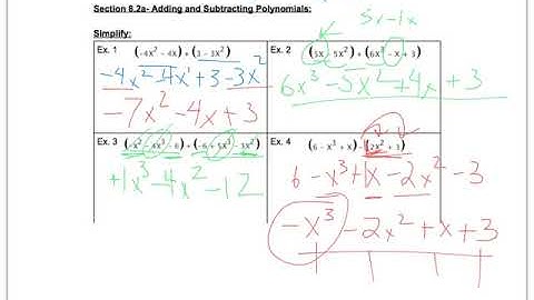 Algebra Notes Polynomials Addition and Subtraction and Distributing