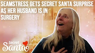 Seamstress gets big surprise from a Secret Santa as her husband is in surgery