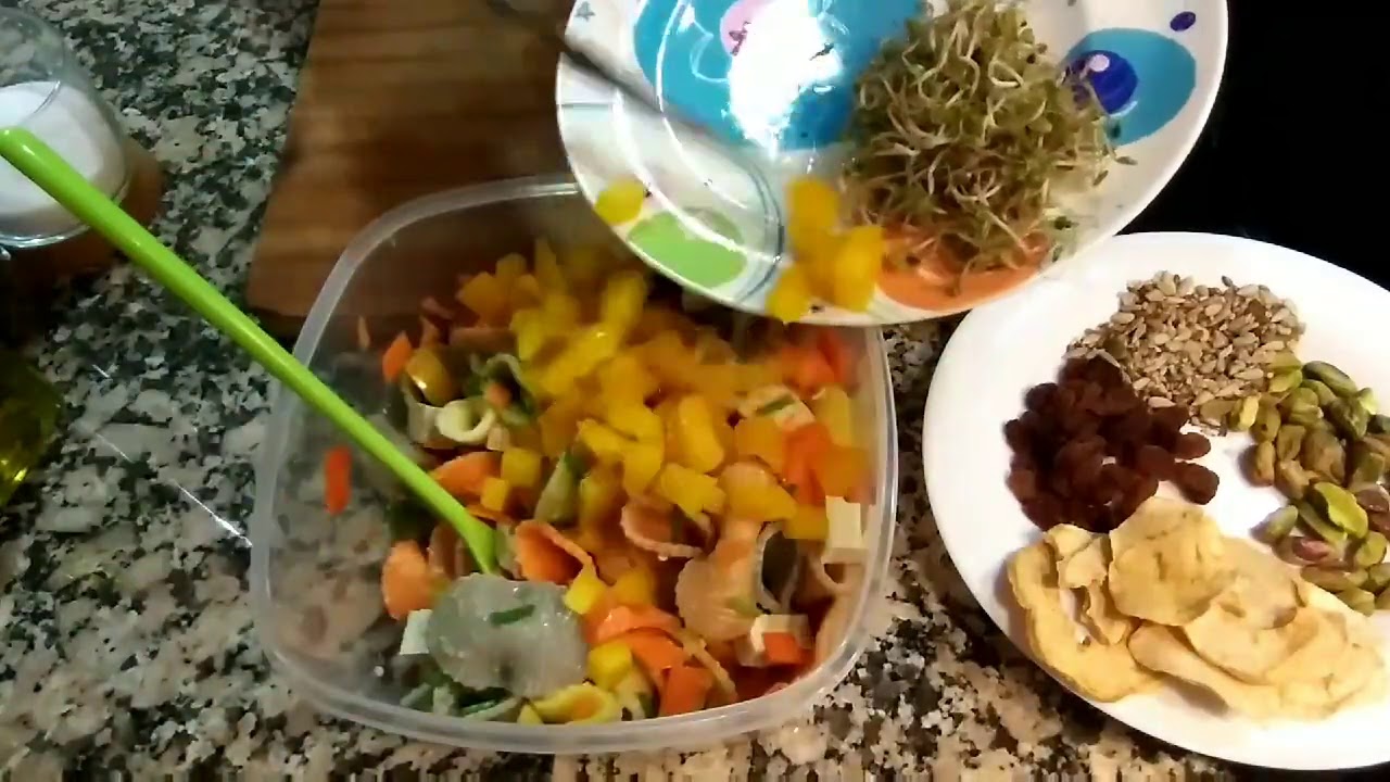 Ensalada de pasta y tofu con frutos secos #ensaladas#pasta#tofu