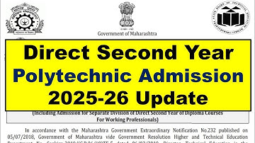 Direct Second Year Polytechnic Admission 2025 | When Direct Second Year Registration Start? #diploma