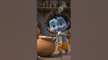🥣✨ Little Krishna’s Butter Mischief! ✨🥣 #shorts #shortsfeed