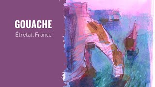 Gouache and Mixed Media №28. Étretat, France | Paint with me